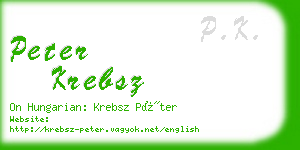 peter krebsz business card